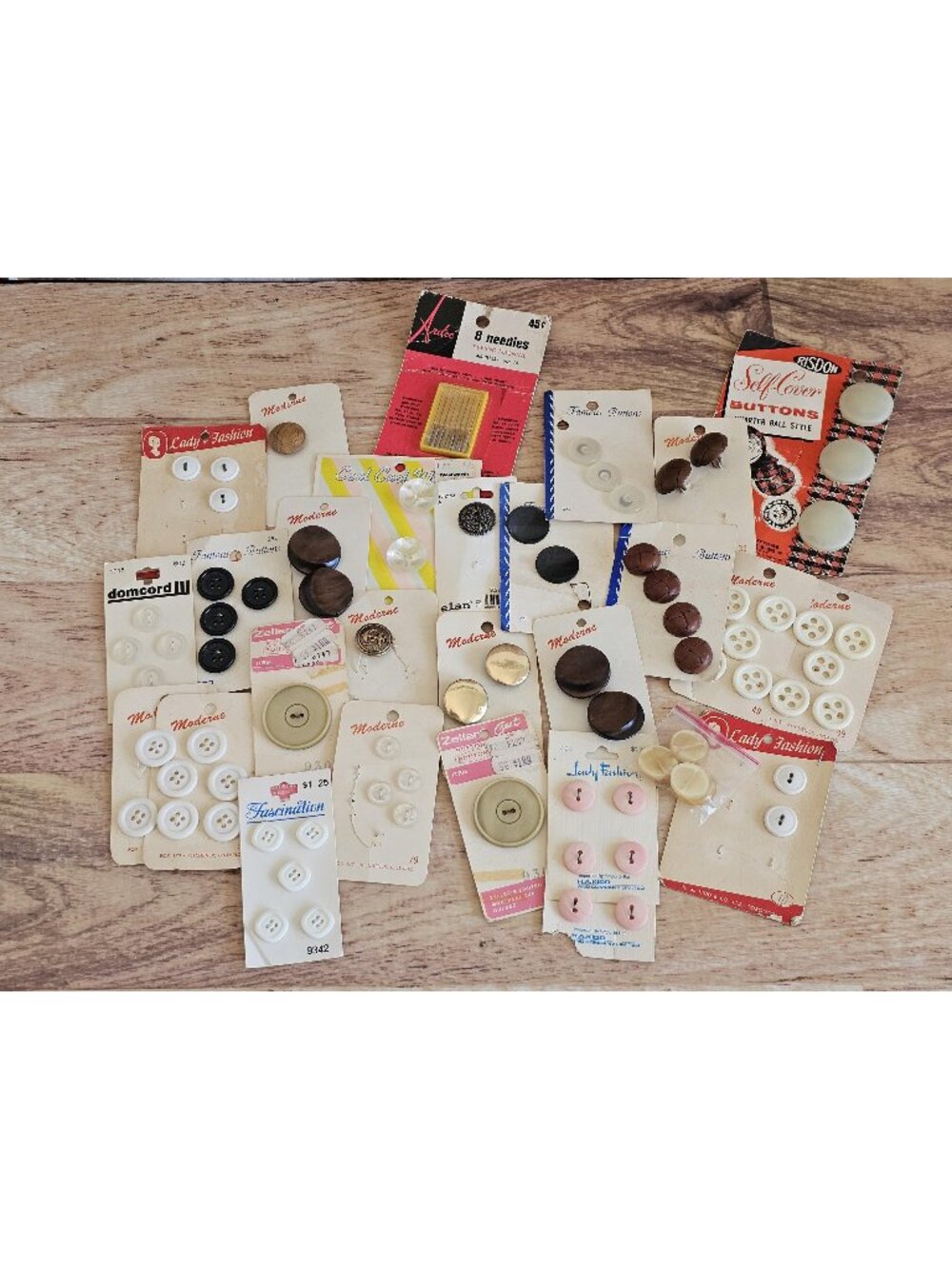Vintage Lot Of 73 Buttons On Original Cards